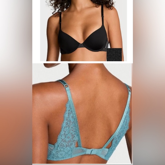 Victoria's Secret Other - ♠️ BLACK BRA • Sexy Tee Smooth Lightly Lined Demi • sparkle lace•Bundle Discount